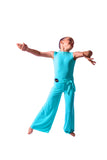 𝗡𝗘𝗪 Aqua ballroom trousers with integrated belt