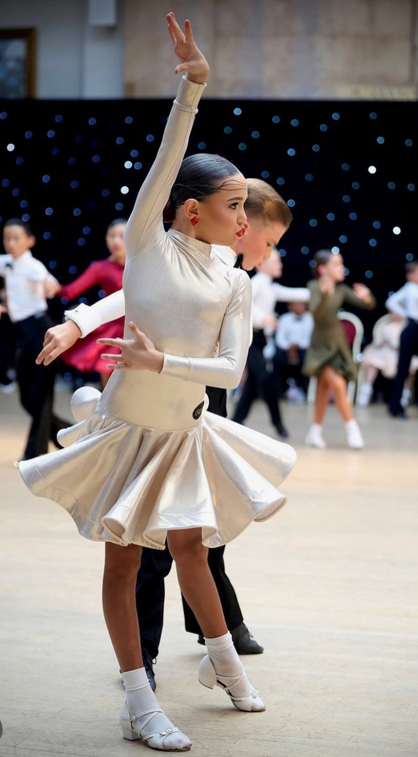 Pearl Metallic Latin Dress (7-8)