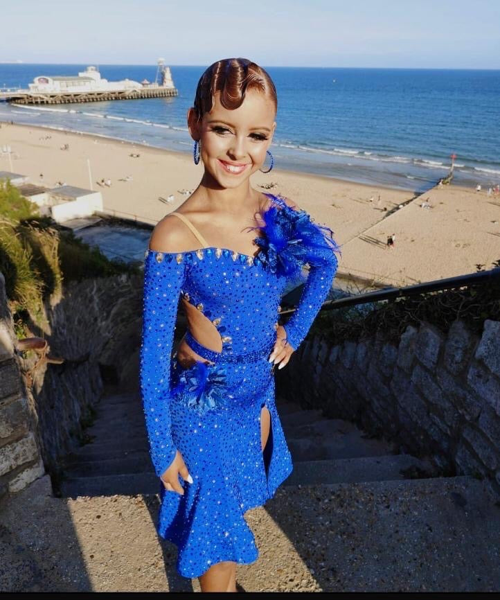 Ex Sponsor Petite Blue Latin Dress