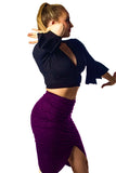 𝟐𝟒" 𝐖𝐚𝐢𝐬𝐭 𝗡𝗘𝗪 Purple sparkle centre ruched skirt