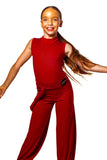 𝗡𝗘𝗪 Red sparkle ballroom trousers with integrated belt