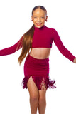𝗡𝗘𝗪 Raspberry High neck crop top with sleeves
