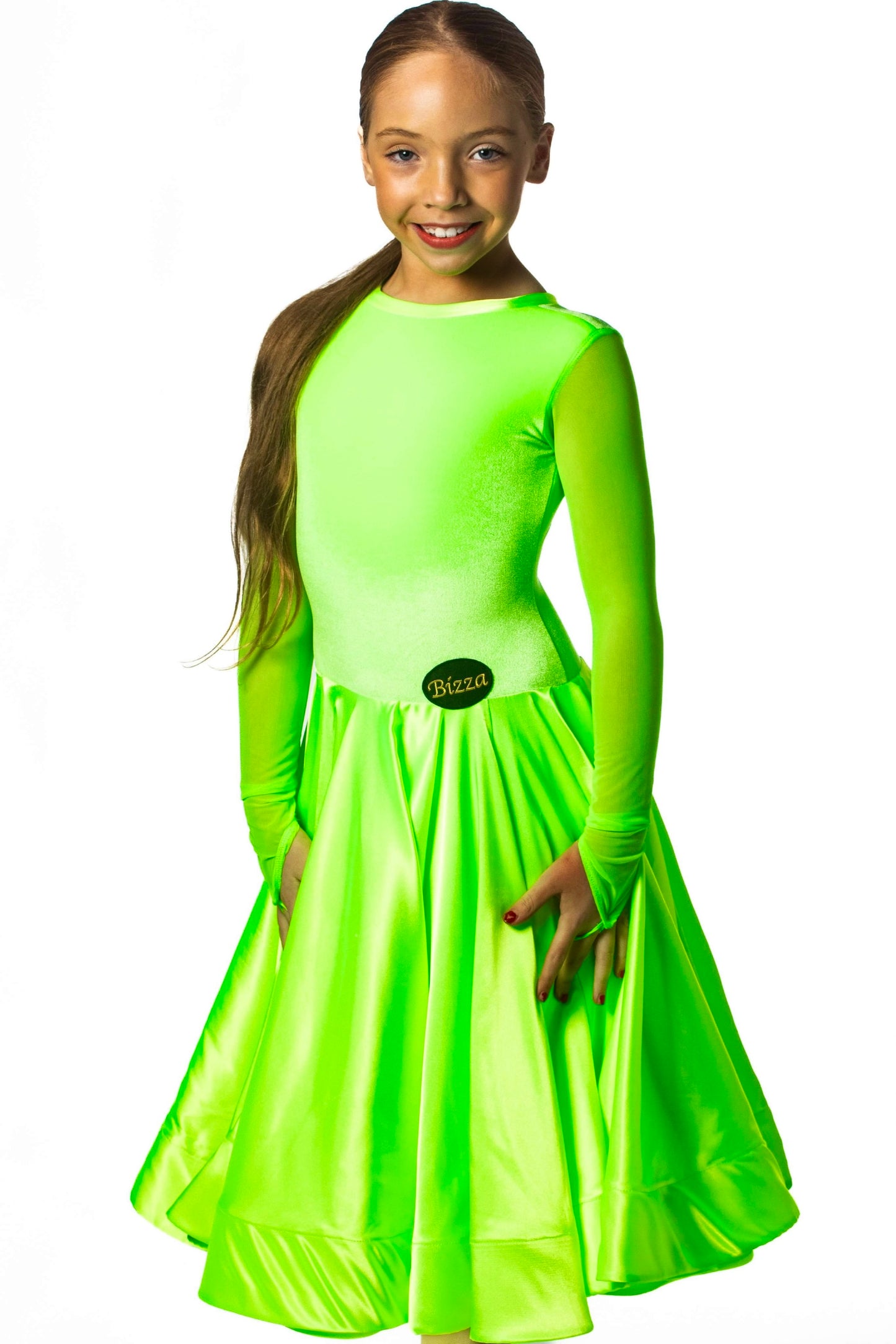 𝗘𝗫 𝗦𝗣𝗢𝗡𝗦𝗢𝗥 Fluorescent green ballroom dress