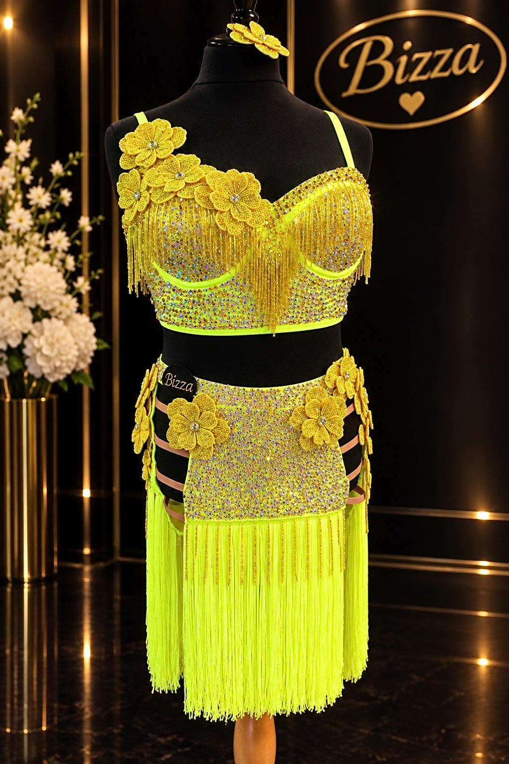 NEW Neon Yellow 2 Piece Latin Set