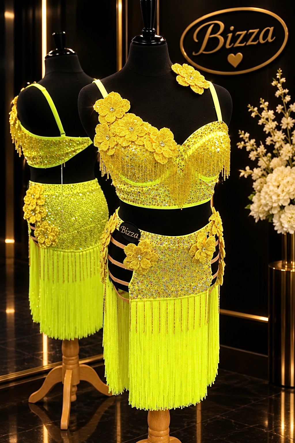 NEW Neon Yellow 2 Piece Latin Set