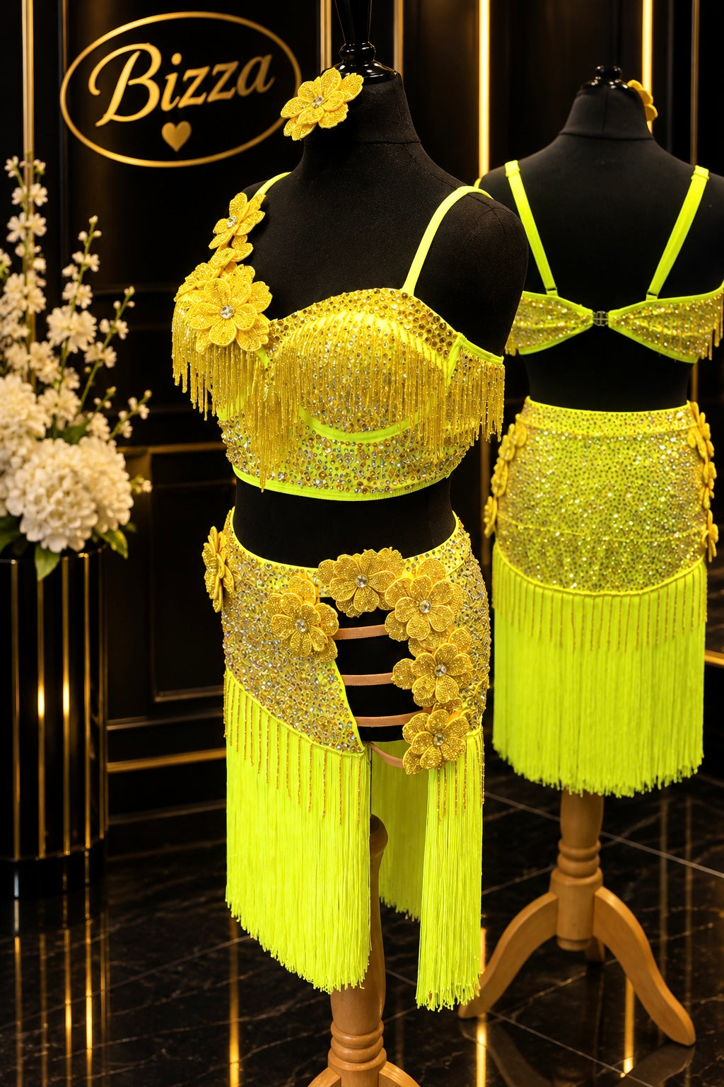 NEW Neon Yellow 2 Piece Latin Set