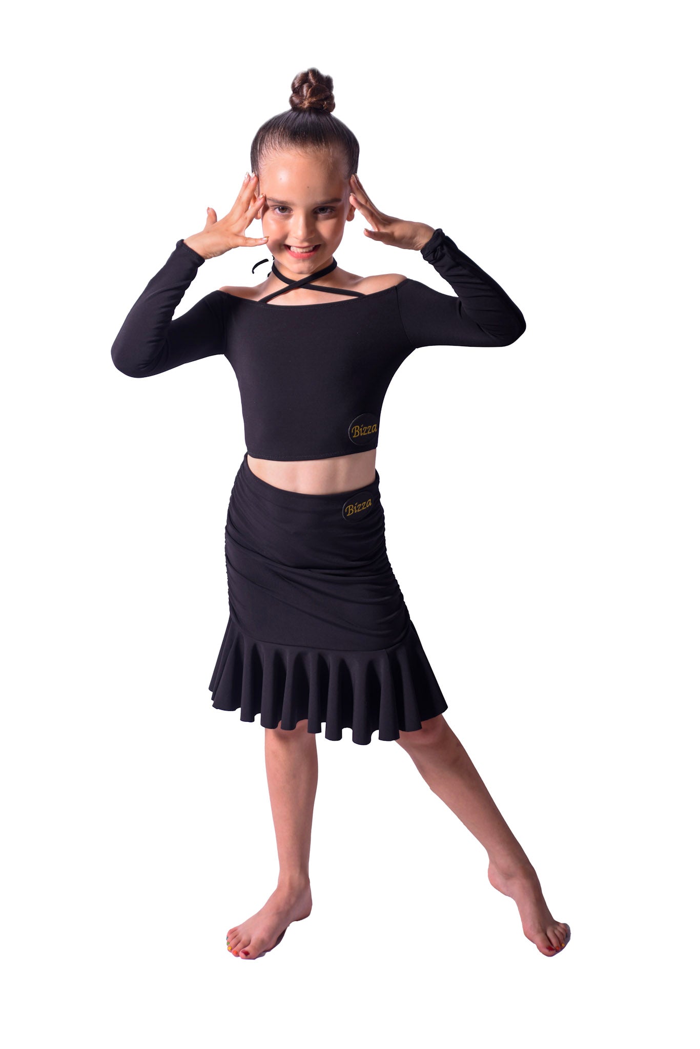 𝗡𝗘𝗪 Black double side ruched skirt