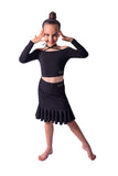 Black double side ruched skirt