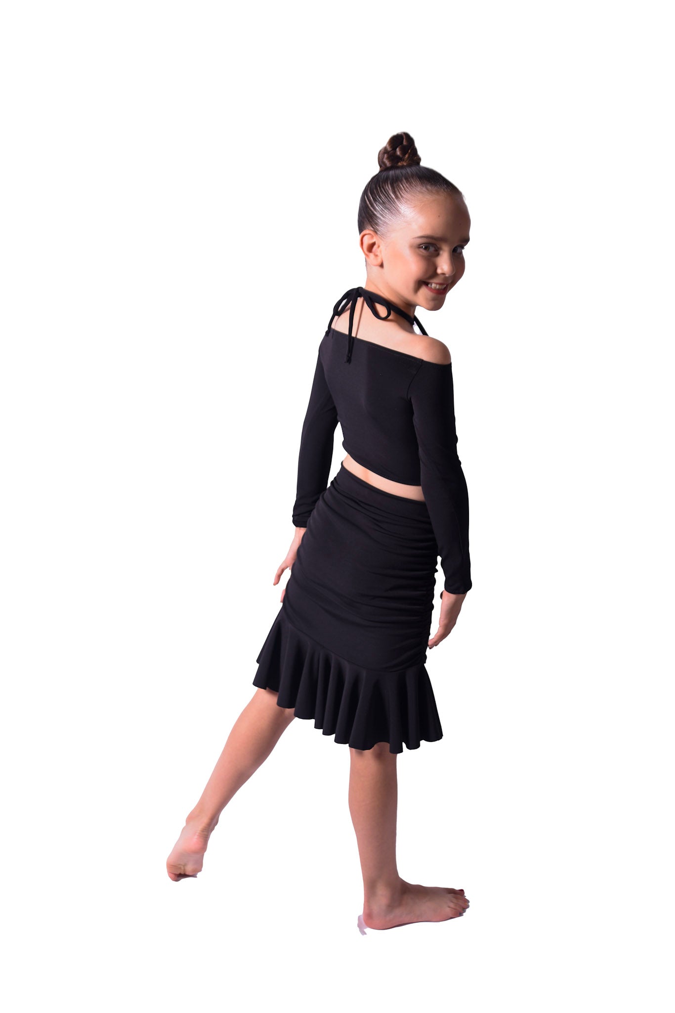 𝗡𝗘𝗪 Black double side ruched skirt