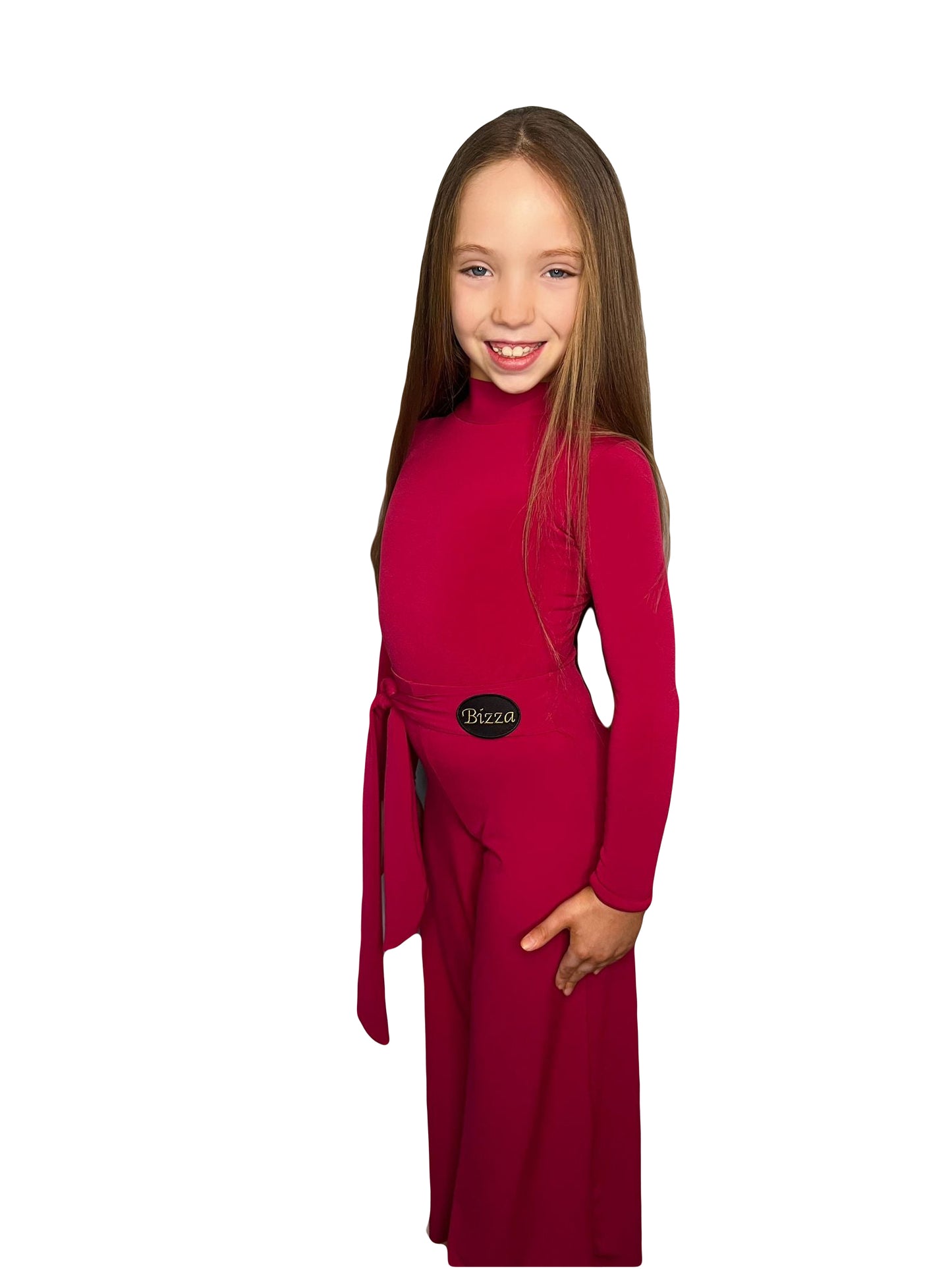 𝗡𝗘𝗪 Raspberry High Neck Sleeved Leotard- Large Keyhole back