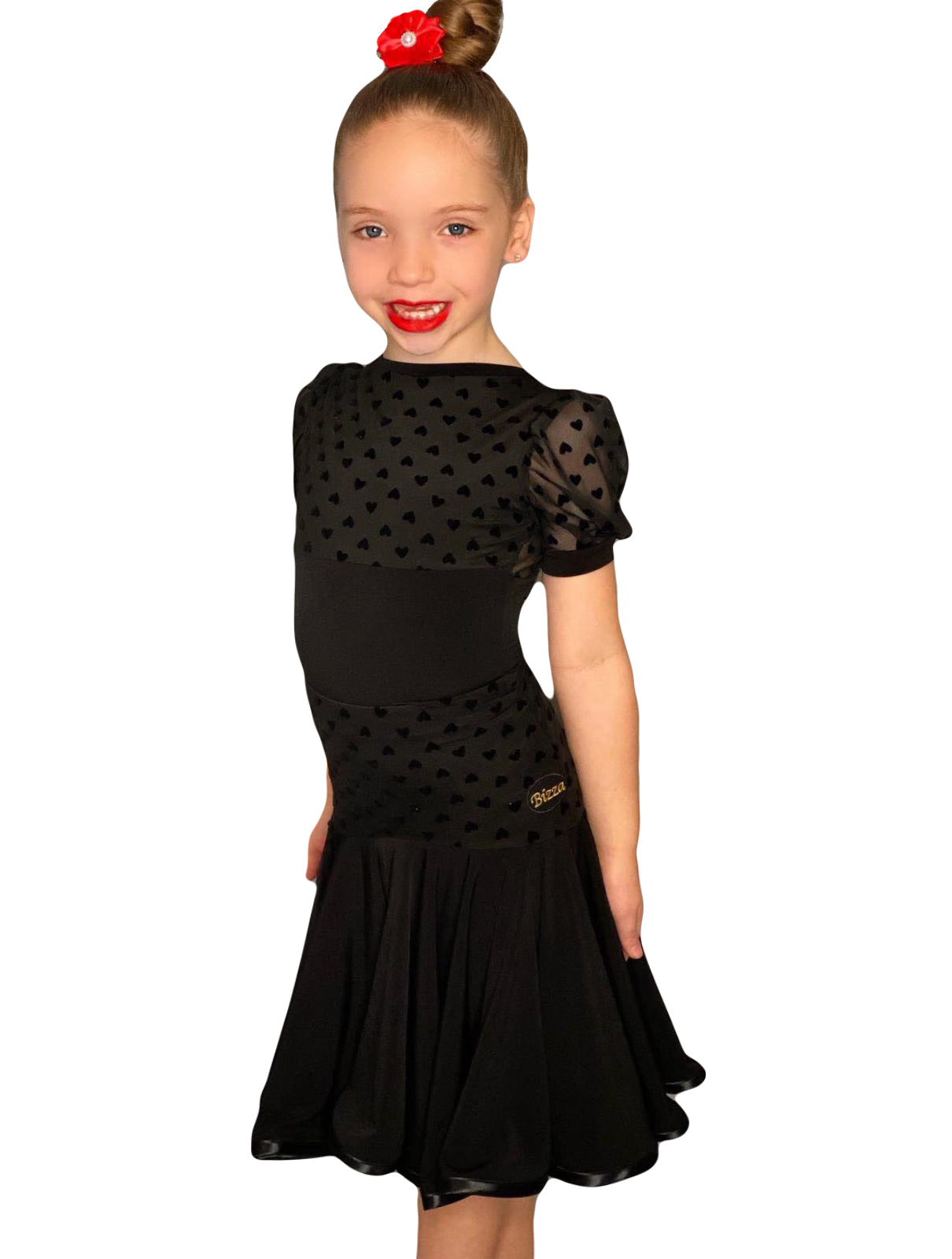 Heart Mesh Curved Drop Waisted Ballroom Skirt