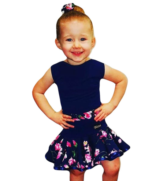 Drop Waisted Navy Cherry Blossom Dress