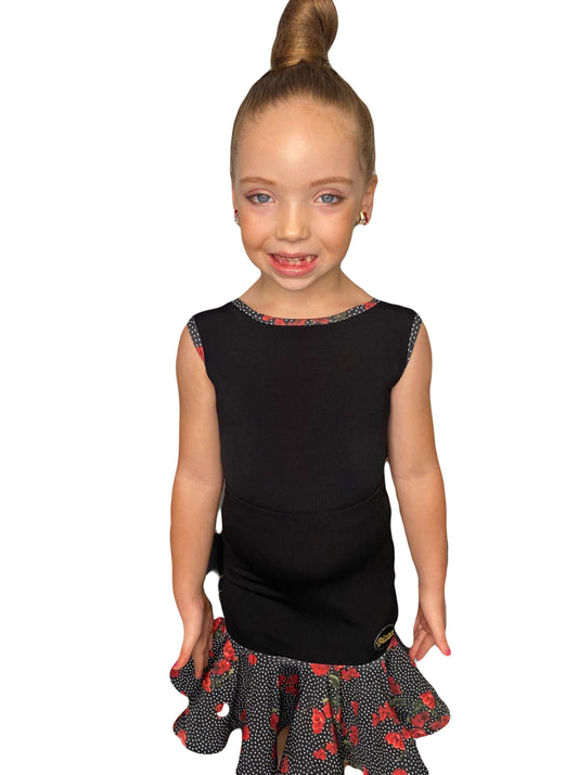 Juvenile Leotard With Polkadot Poppy edge