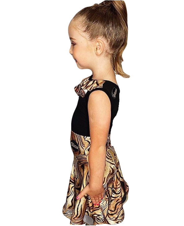 Black Juvenile Leotard with Tiger Frill