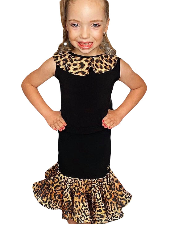 Drop Waisted Leopard Juvenile Skirt