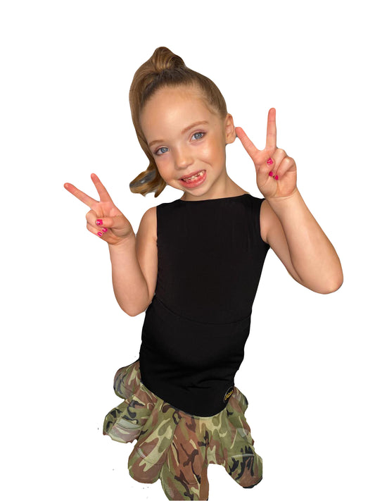 Camouflage Mesh Drop Waisted Juvenile Skirt