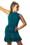 Jade green side ruched skirt