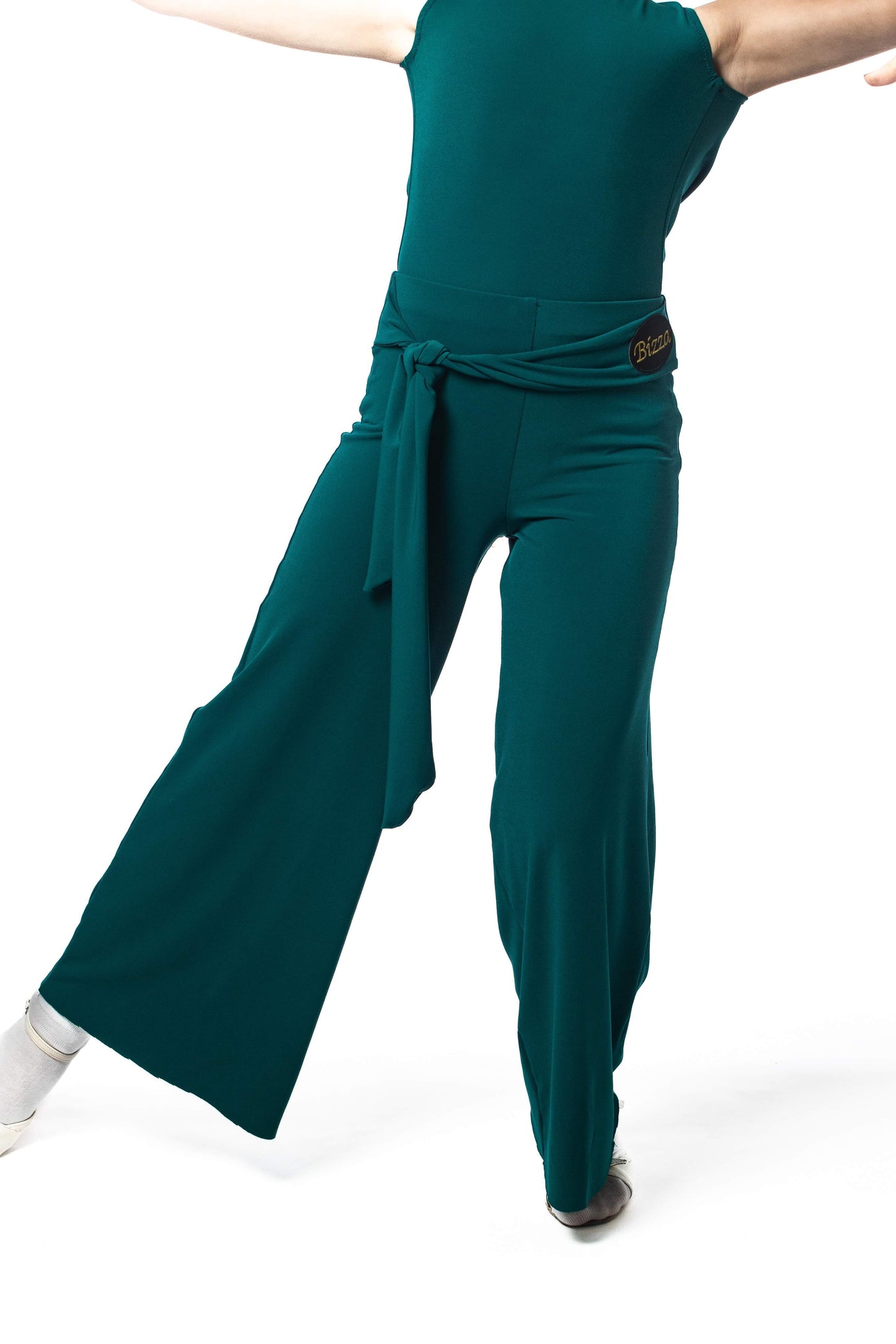 𝗡𝗘𝗪 Forest green ballroom trousers with integrated belt