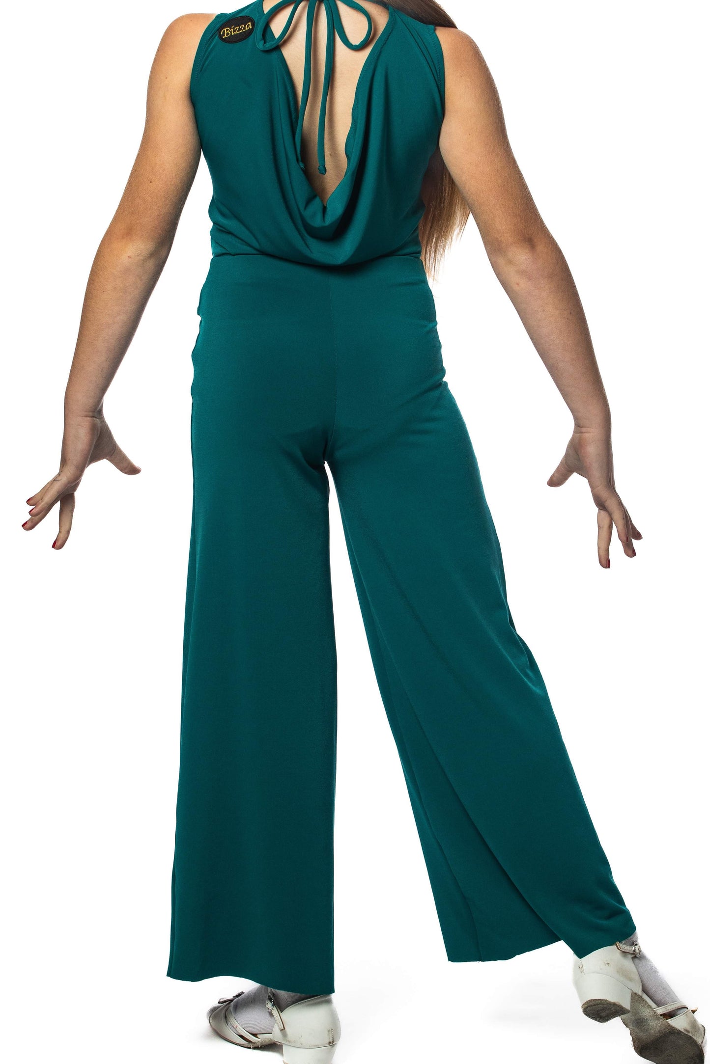 𝗡𝗘𝗪 Forest green ballroom trousers with integrated belt