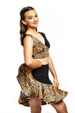 𝟏𝟏-𝟏𝟐 𝐘𝐞𝐚𝐫𝐬 Cross Over Bright Leopard Crop Top