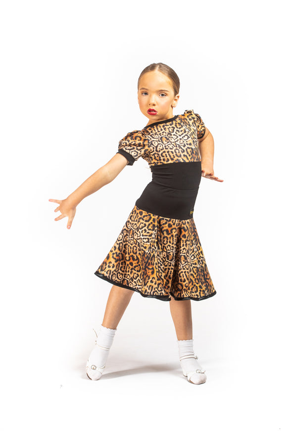 Drop Waisted Leopard Full Skirt