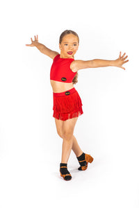 7-8 𝐘𝐞𝐚𝐫𝐬 Red Lycra crop top