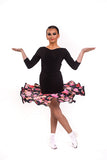 24" 𝐖𝐚𝐢𝐬𝐭  Summer Floral Drop Waisted Skirt with Black Edge