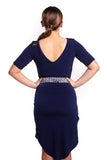 𝟐𝟖" 𝐖𝐚𝐢𝐬𝐭 Dark Navy Angled Crepe Skirt