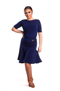 𝟐𝟔" 𝐖𝐚𝐢𝐬𝐭 Navy Panelled Skirt