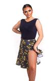 𝟐𝟔” 𝐖𝐚𝐢𝐬𝐭 POLKADOT POPPY PANELLED SKIRT WITH SPLITS (YELLOW)