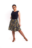 𝟐𝟔” 𝐖𝐚𝐢𝐬𝐭 POLKADOT POPPY PANELLED SKIRT WITH SPLITS (YELLOW)