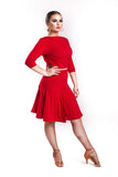 𝟐𝟐" 𝐖𝐚𝐢𝐬𝐭 Red Panelled Skirt With Splits