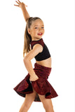 Copy of Black Crop Top with Red Glitz
