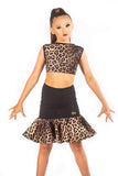 𝟕-𝟖 𝐘𝐞𝐚𝐫𝐬 Drop Waisted Leopard Skirt