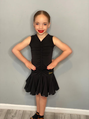 11-12 Years Centre Ruched Black Dress