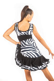 𝟕-𝟖 𝐘𝐞𝐚𝐫𝐬 Drop waisted Double Frill Zebra Skirt with integrated belt