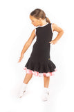 𝟗-𝟏𝟎 𝐘𝐞𝐚𝐫𝐬 Double Frill Pink & Black Skirt