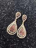 Pink and Gold Drop Earrings