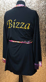 Black Branded Dressing Gown with Colour Popping Edge