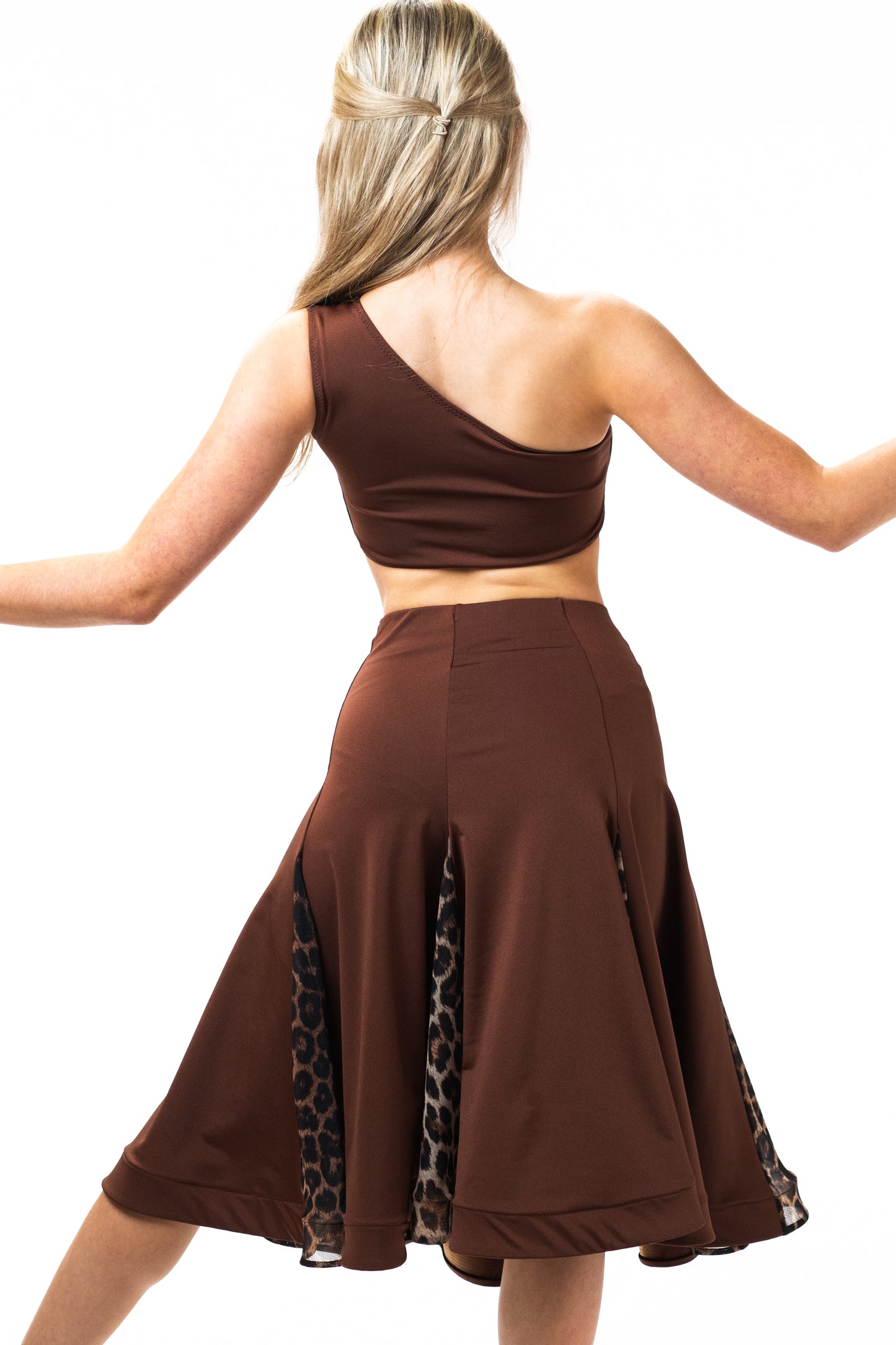 Brown & Leopard Ballroom Skirt