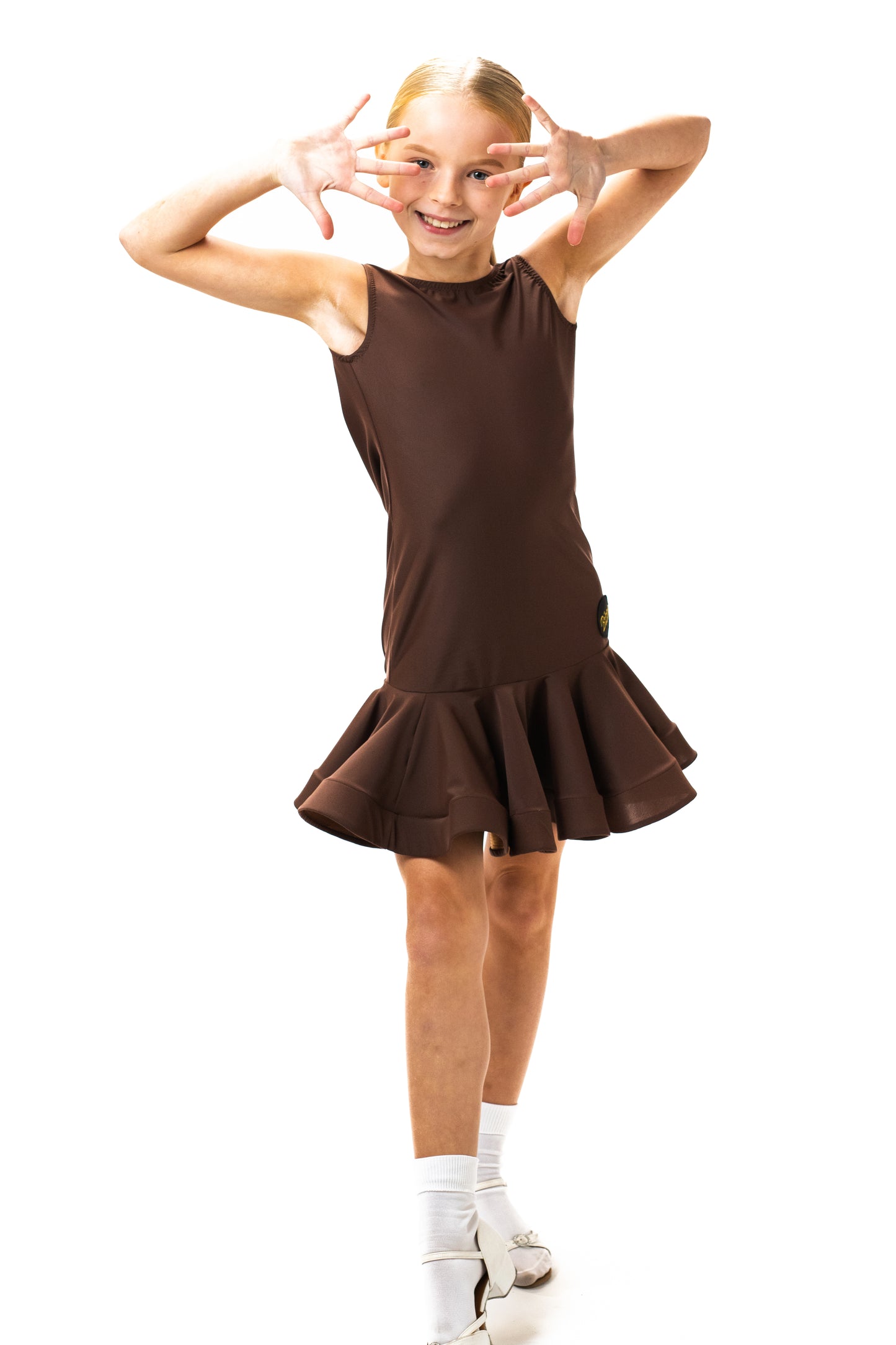 Brown Cowl Backed Drop Waisted Practice Dress