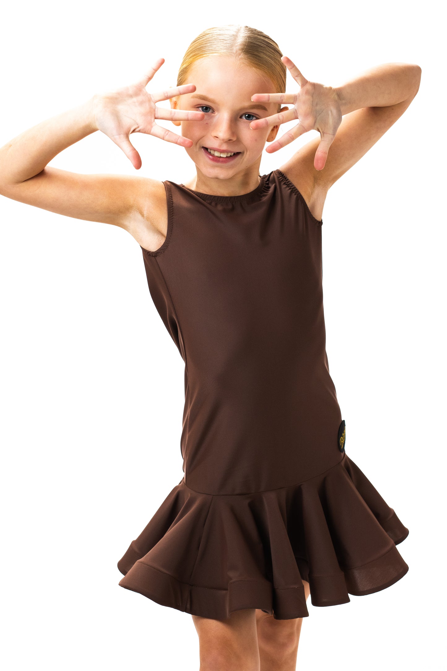 Brown Cowl Backed Drop Waisted Practice Dress