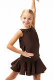 Brown Cowl Backed Drop Waisted Practice Dress