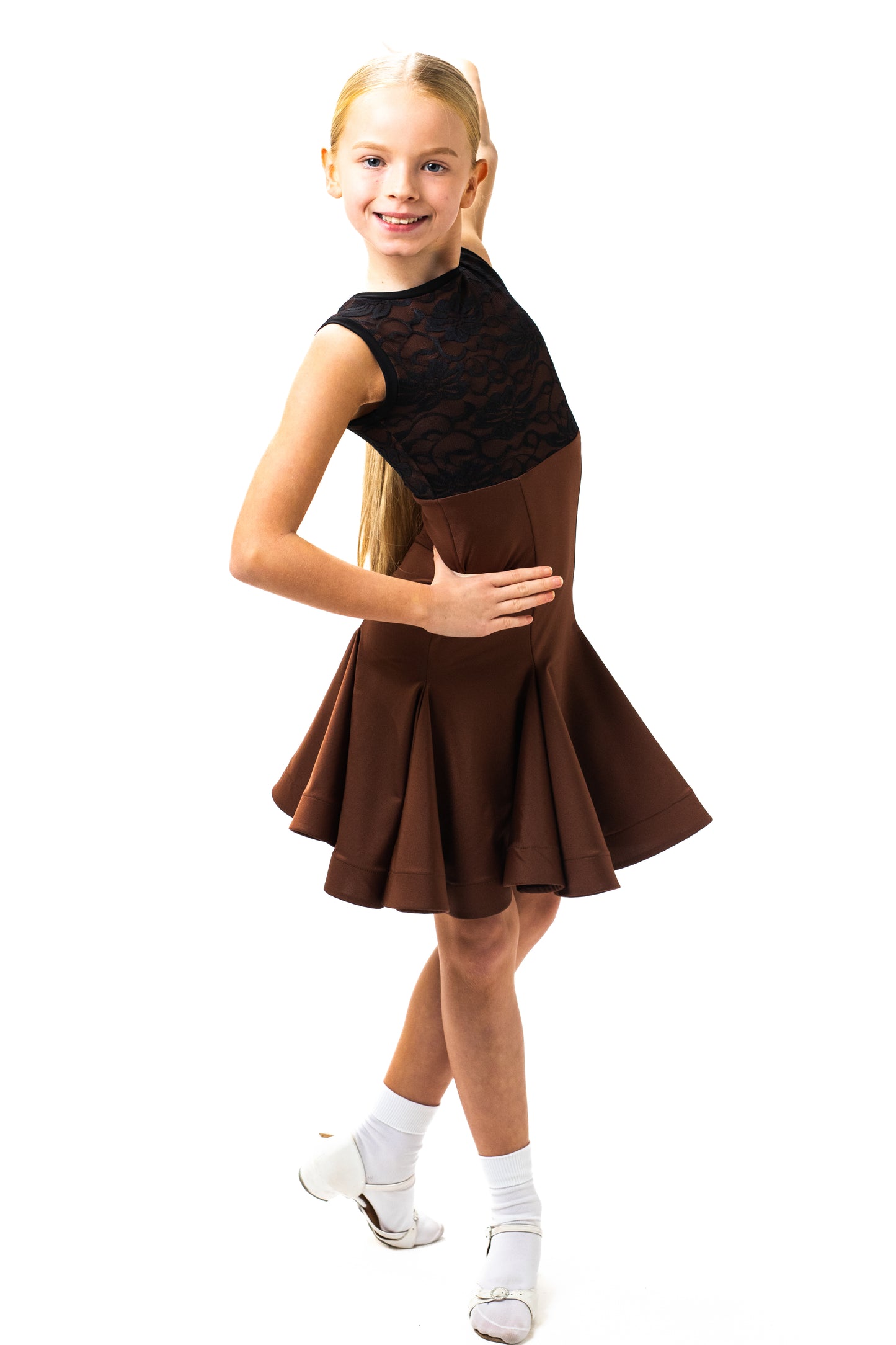 Brown & Lace High Waisted Dress