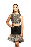 Leopard Mesh Drop Waisted Skirt