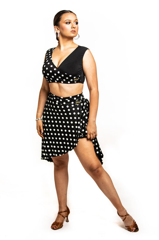 Polkadot Cross Over Crop Top