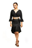 Black Drop Waisted Ruched Skirt