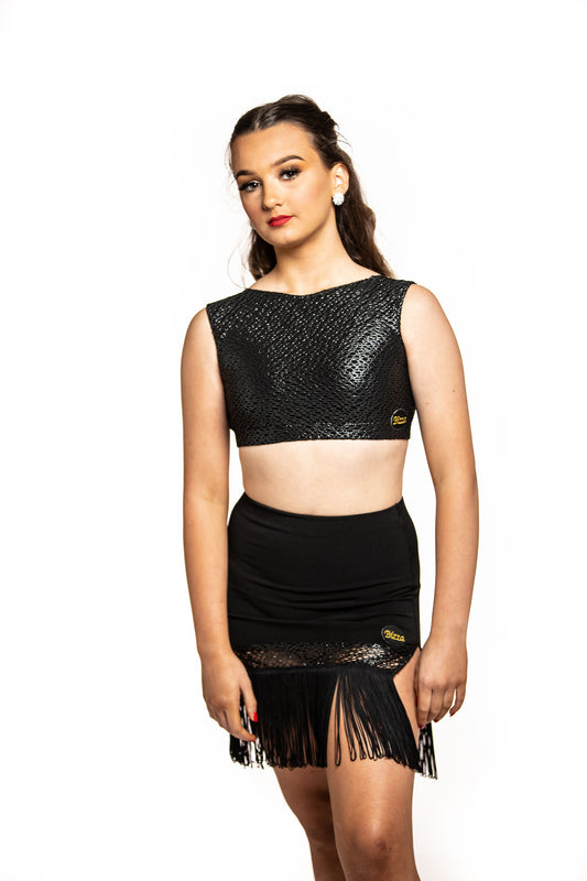 Metallic Fishnet Crop Top