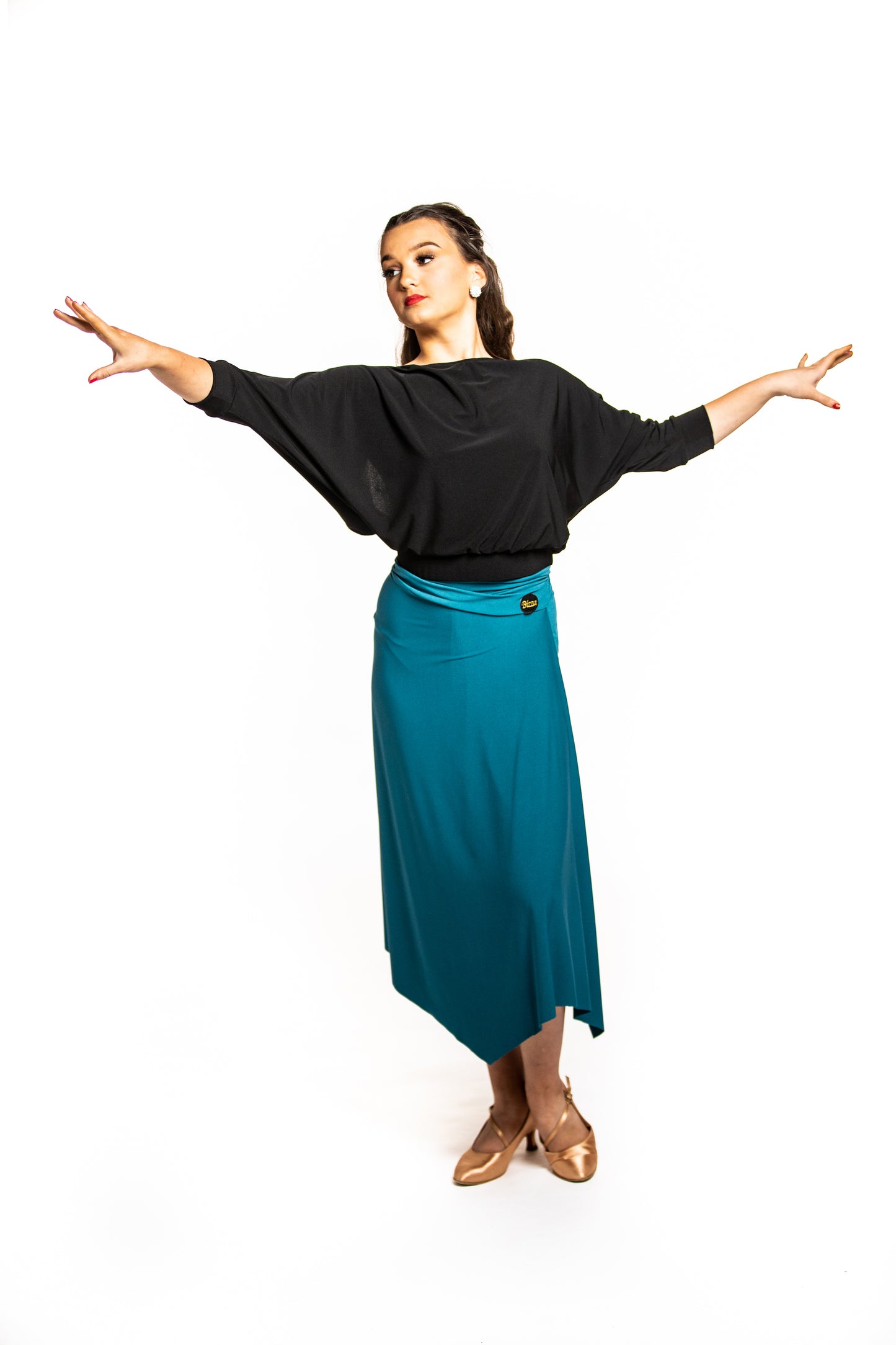 Teal Wrap Ballroom Skirt