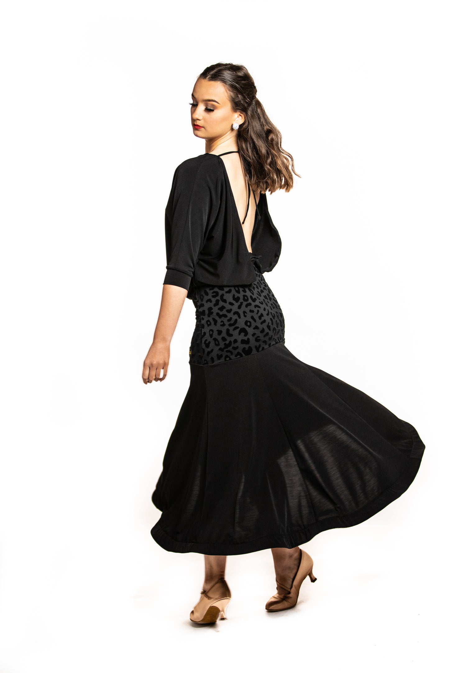 Drop Waisted Flock Ballroom Skirt